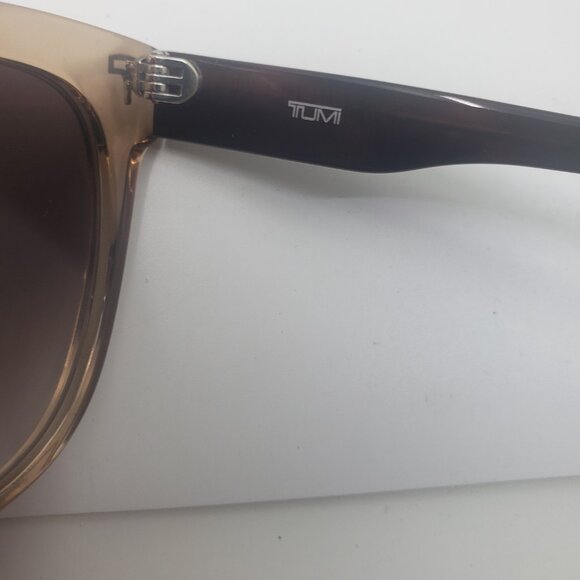 Tumi STU001 072M 54mm Brown Transparent/Brown Gradient Women\'s New Sunglasses.